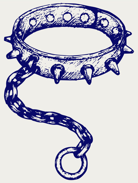 Кожаный воротник, стальные шипы на поверхности
