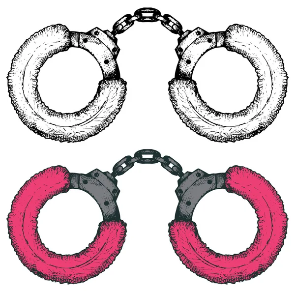 Pink handcuffs — Stock Vector