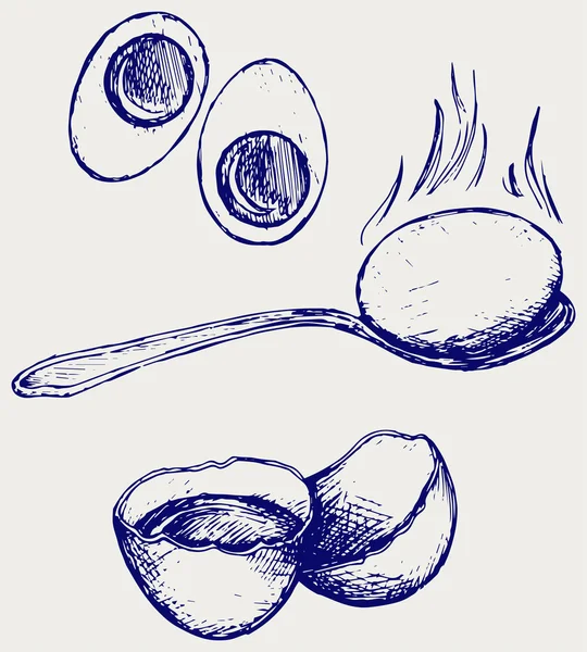 Варене яйце сніданок — стоковий вектор