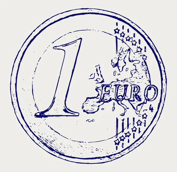 One euro coin — Stock Vector