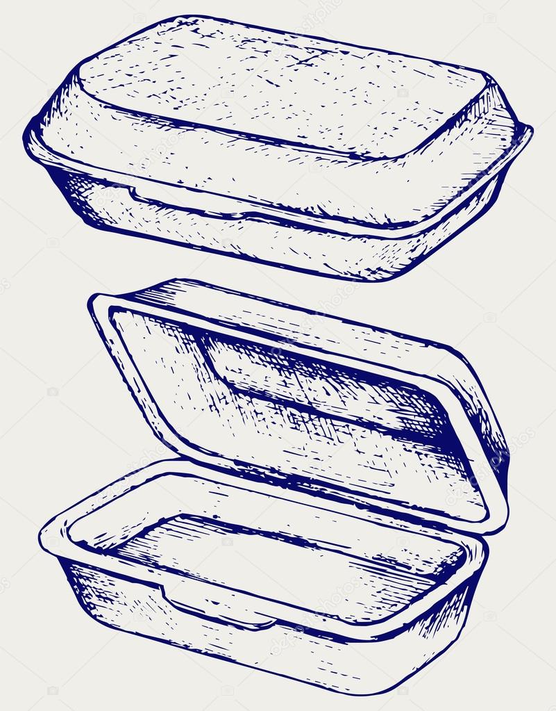 Foam Lunch Box Vector Ilustration Stock Illustration - Download Image Now -  Polystyrene, Box - Container, Food - iStock