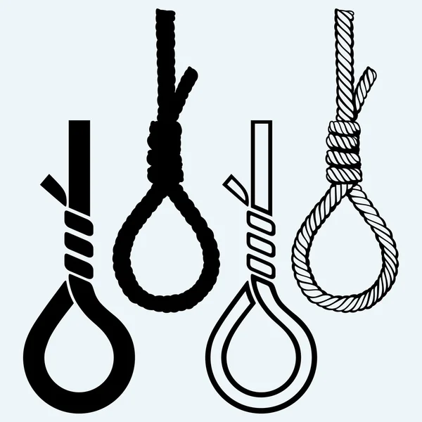 Rope noose with hangman's knot — Stock Vector
