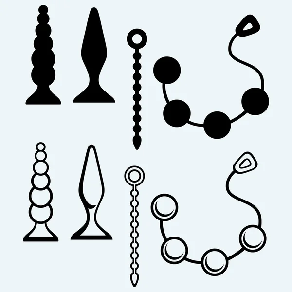 Vaginal balls and anal plugs — Stock Vector