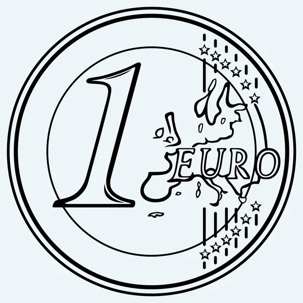 Uma moeda de euro — Vetor de Stock