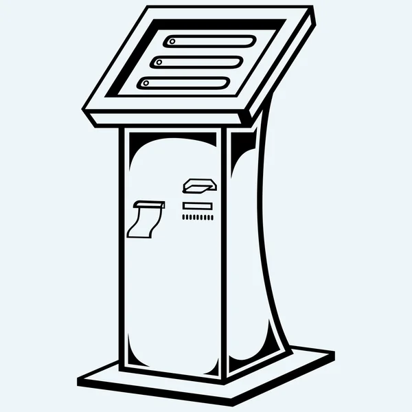 Interaktiv information kiosk. Terminal stå skärm display konsolen infokiosk — Stock vektor