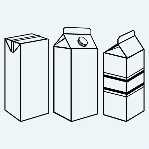 Boxen für Milch und Saft — Stockvektor