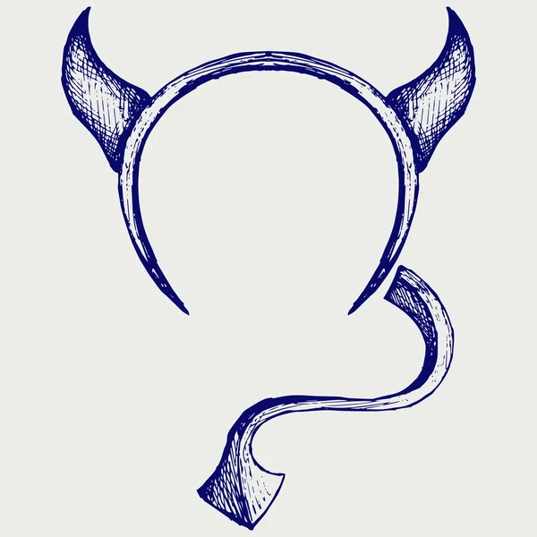 Cuernos y cola del diablo — Archivo Imágenes Vectoriales