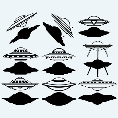 UFO uçan daire set simgesi