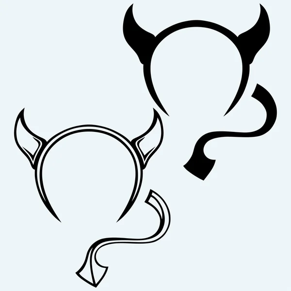 悪魔の角と尻尾 — ストックベクタ