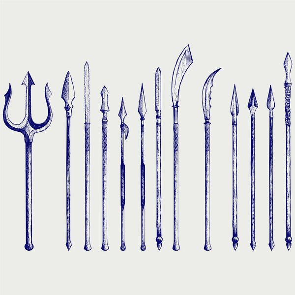 Set spear. Vector