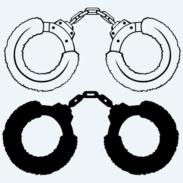 Sexy fluffy handcuffs — Stock Vector