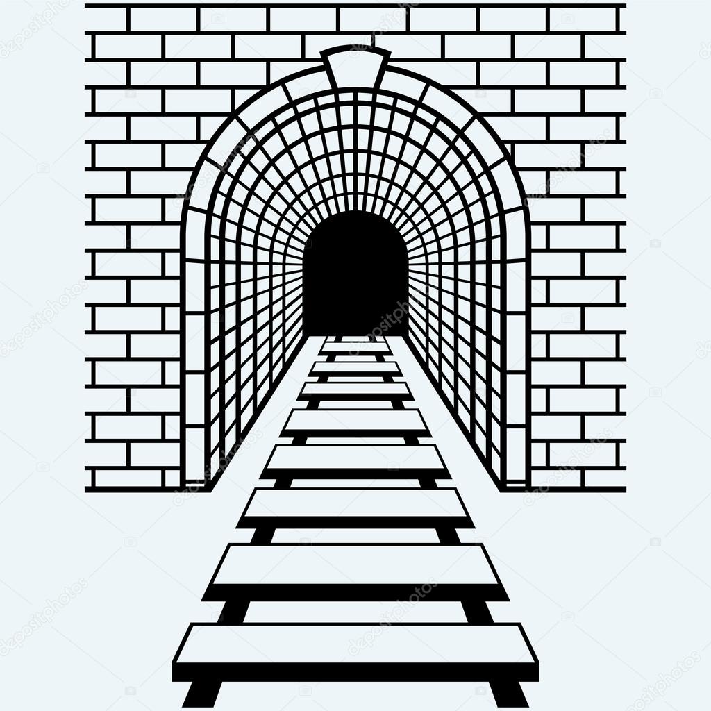 Railway tunnel. Vector