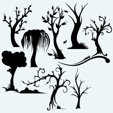 Collection of bare trees clipart