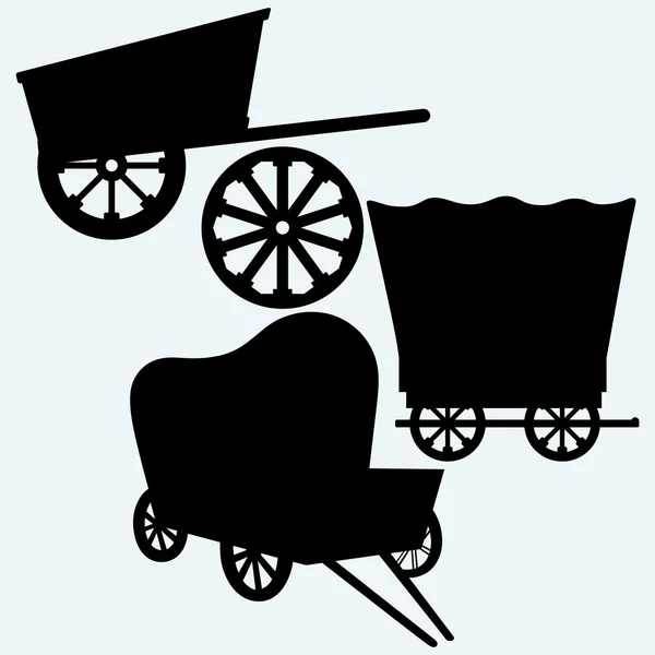 Vintage wagons to transport — Stock Vector