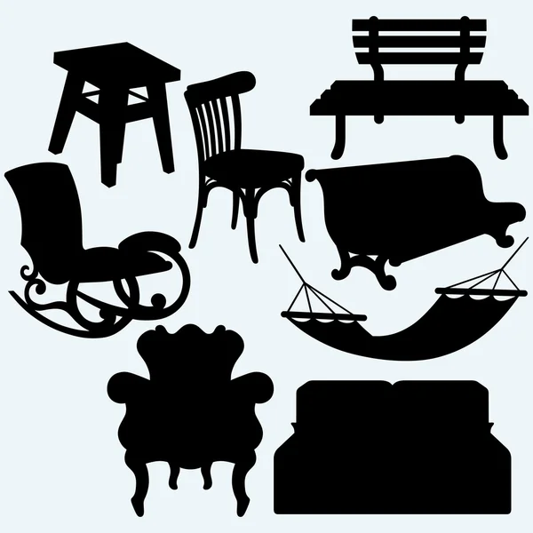 Conjunto de muebles. Vector — Vector de stock