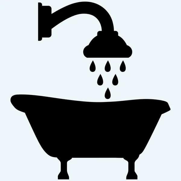 Símbolo de la vista de baño y ducha — Archivo Imágenes Vectoriales