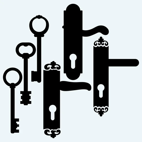 Door handles and keys — Stock Vector