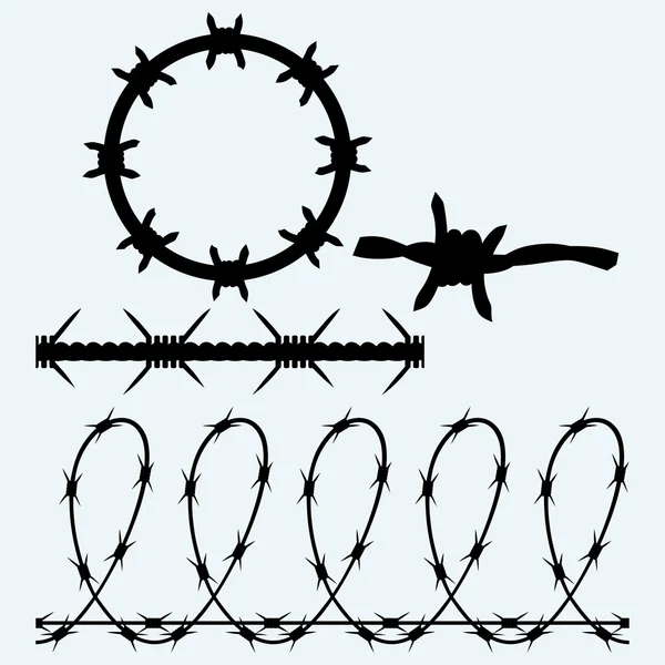 Set sumbol fil barbelé — Image vectorielle