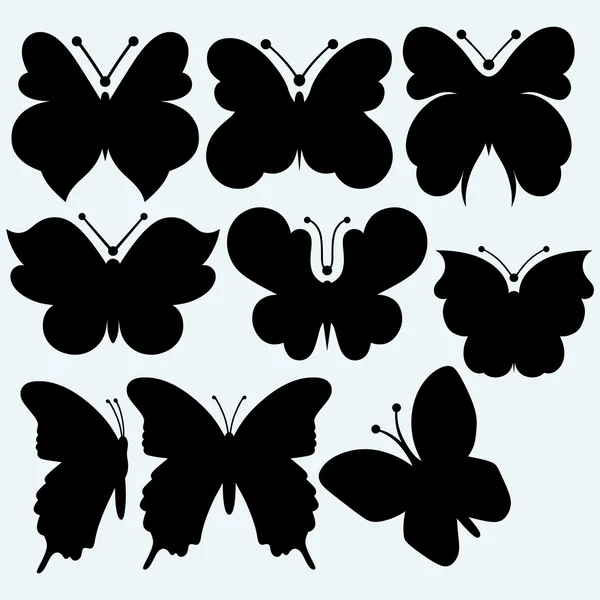Conjunto ícone borboleta — Vetor de Stock