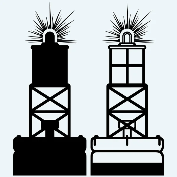 Bóia de aviso ao largo da costa —  Vetores de Stock