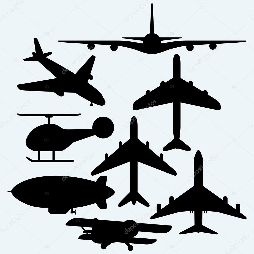 Set jets, dirigible, helicopter