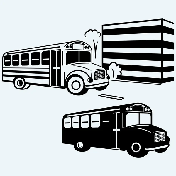 Školní autobus jízdy po ulici — Stockový vektor