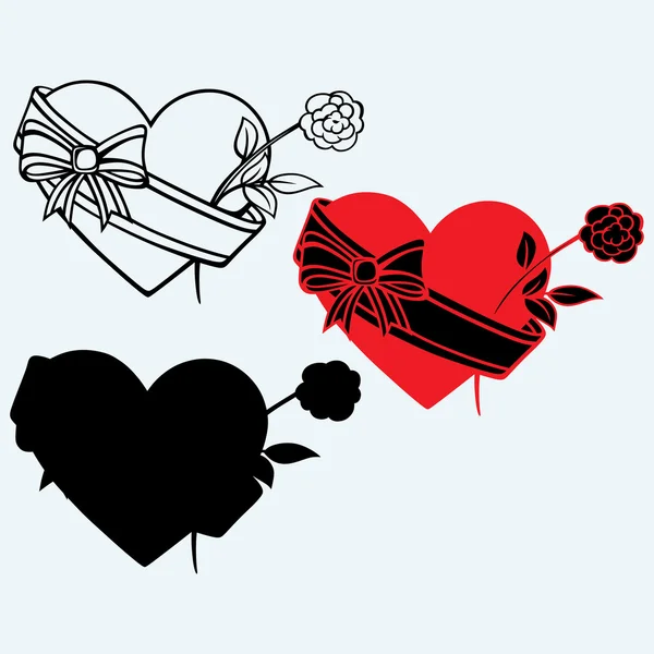 Coração de amor vermelho — Vetor de Stock
