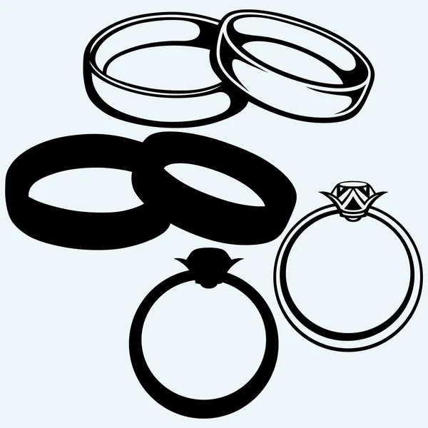 Ikona svatebních prstenů — Stockový vektor
