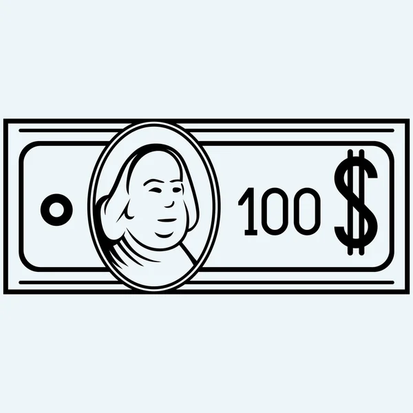 Banconota da cento dollari — Vettoriale Stock