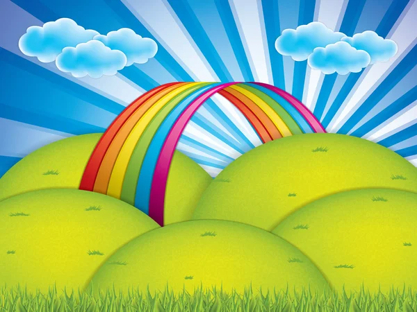 Frühling background.rainbow Vektor — Stockvektor
