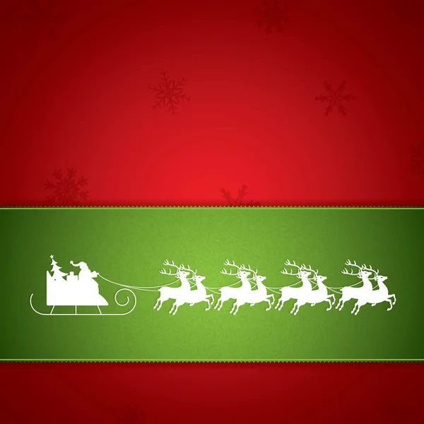 Papai Noel monta em um trenó de renas —  Vetores de Stock