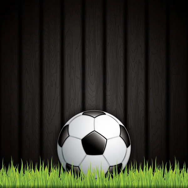 Bola de futebol na grama — Vetor de Stock