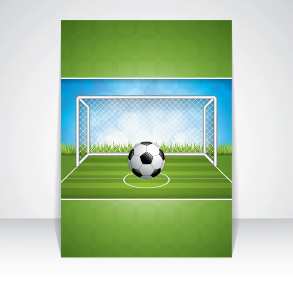 Calcio gol e palla — Vettoriale Stock