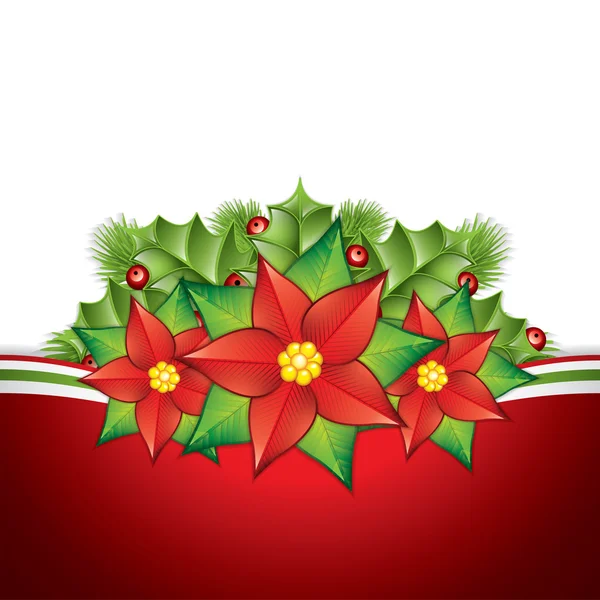 Poinsettia decorazione sfondo — Vettoriale Stock