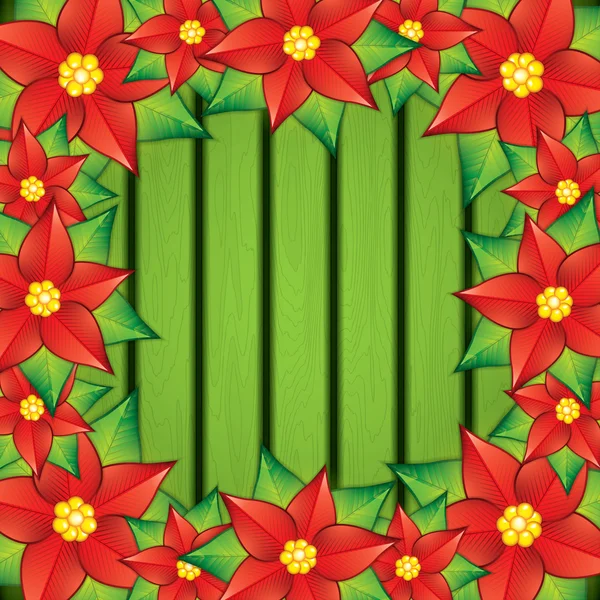 Fondo del marco de Poinsettia — Vector de stock