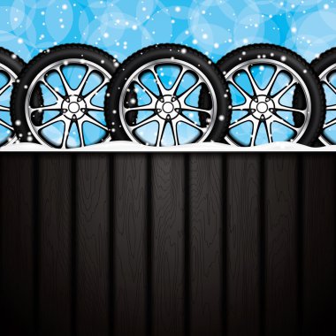 Winter tires background clipart