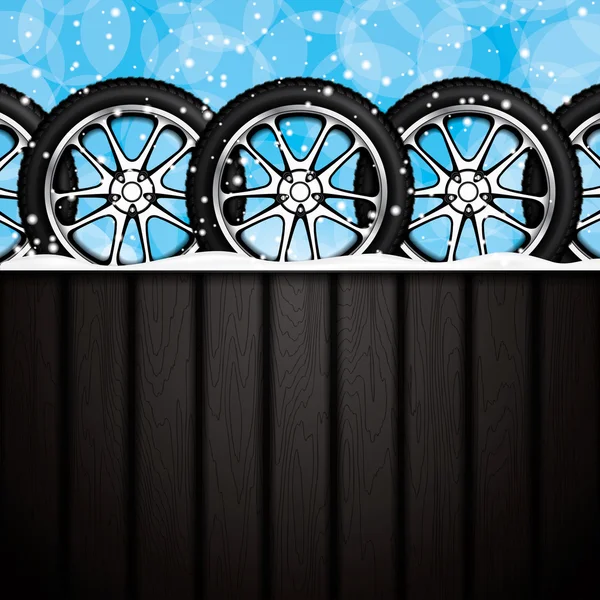 Winter tires background — Stock Vector