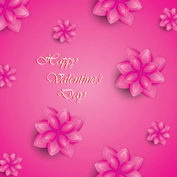 Pink flowers background for Valentines Day — Stock Vector