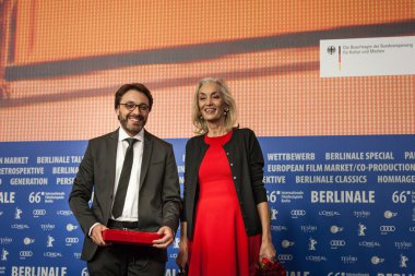 Producer Dora Bouchoucha and director Mohamed Ben Attia