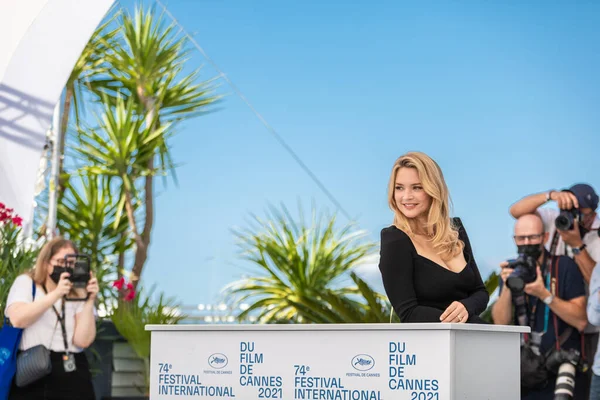 Cannes France July Virginie Efira Attends Benedetta Photocall 74Th Annual — ストック写真