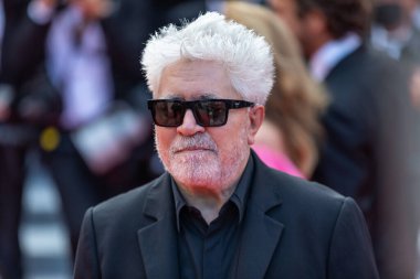 CANNES, FRANCE - Temmuz 06, 2021: Pedro Almodovar 74. Cannes Film Festivali 'nde 