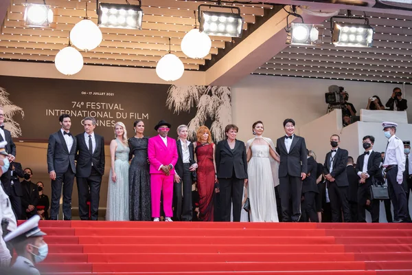 Cannes Γαλλια Ιουλιου 2021 Spike Lee Song Kang Maggie Gyllenhaal — Φωτογραφία Αρχείου