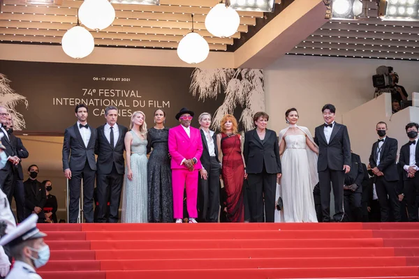Cannes Frankreich Juli 2021 Spike Lee Song Kang Maggie Gyllenhaal — Stockfoto