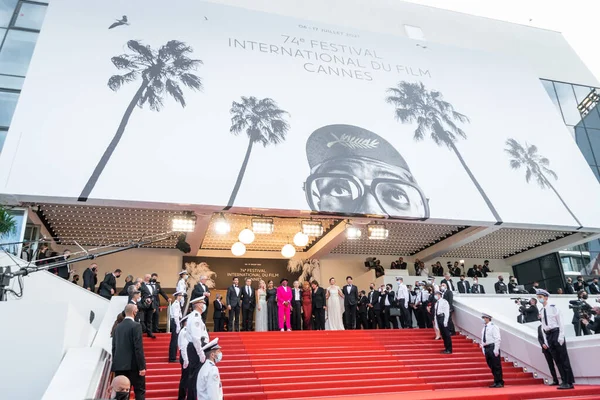 Cannes France Juillet 2021 Spike Lee Song Kang Maggie Gyllenhaal — Photo
