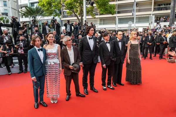 Cannes Frankrike Juli 2021 Angele Simon Helberg Marion Cotillard Regissören — Stockfoto