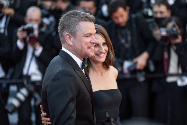 Cannes France July 2021 Actor Matt Damon French Actress Camille — Stock Photo, Image