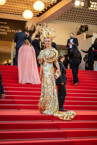 Cannes France July 2021 Lena Lenina Arrives Screening Film Stillwater — Stock Photo, Image