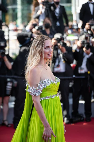 Cannes Francia Julio 2021 Bloguera Italiana Chiara Ferragni Llega Para — Foto de Stock