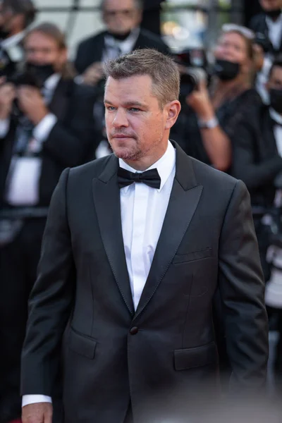 Cannes Γαλλια Ιουλιοσ 2021 Αμερικανός Ηθοποιός Matt Damon Ποζάρει Καθώς — Φωτογραφία Αρχείου