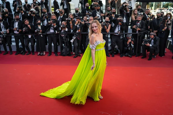 Cannes Francia Luglio 2021 Blogger Italiana Chiara Ferragni Arriva Proiezione — Foto Stock